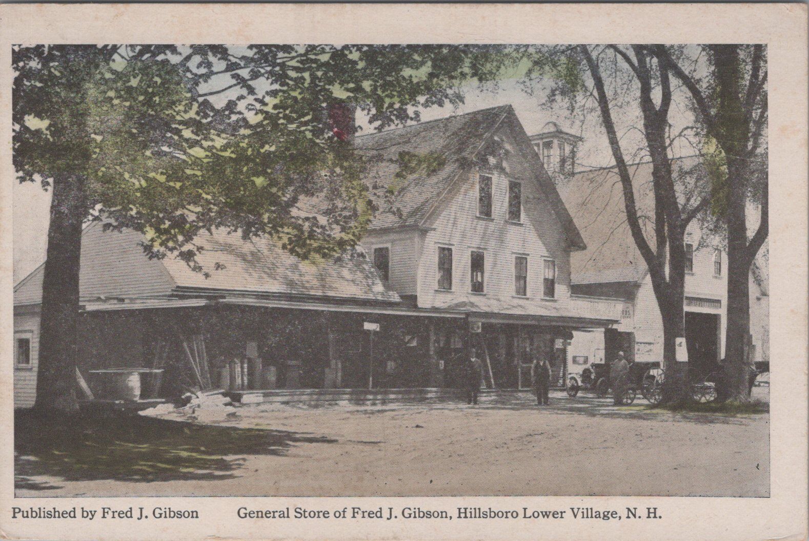 General Store of Fred J. Gibson Hillsboro Lower Village New Hampshire Postcard