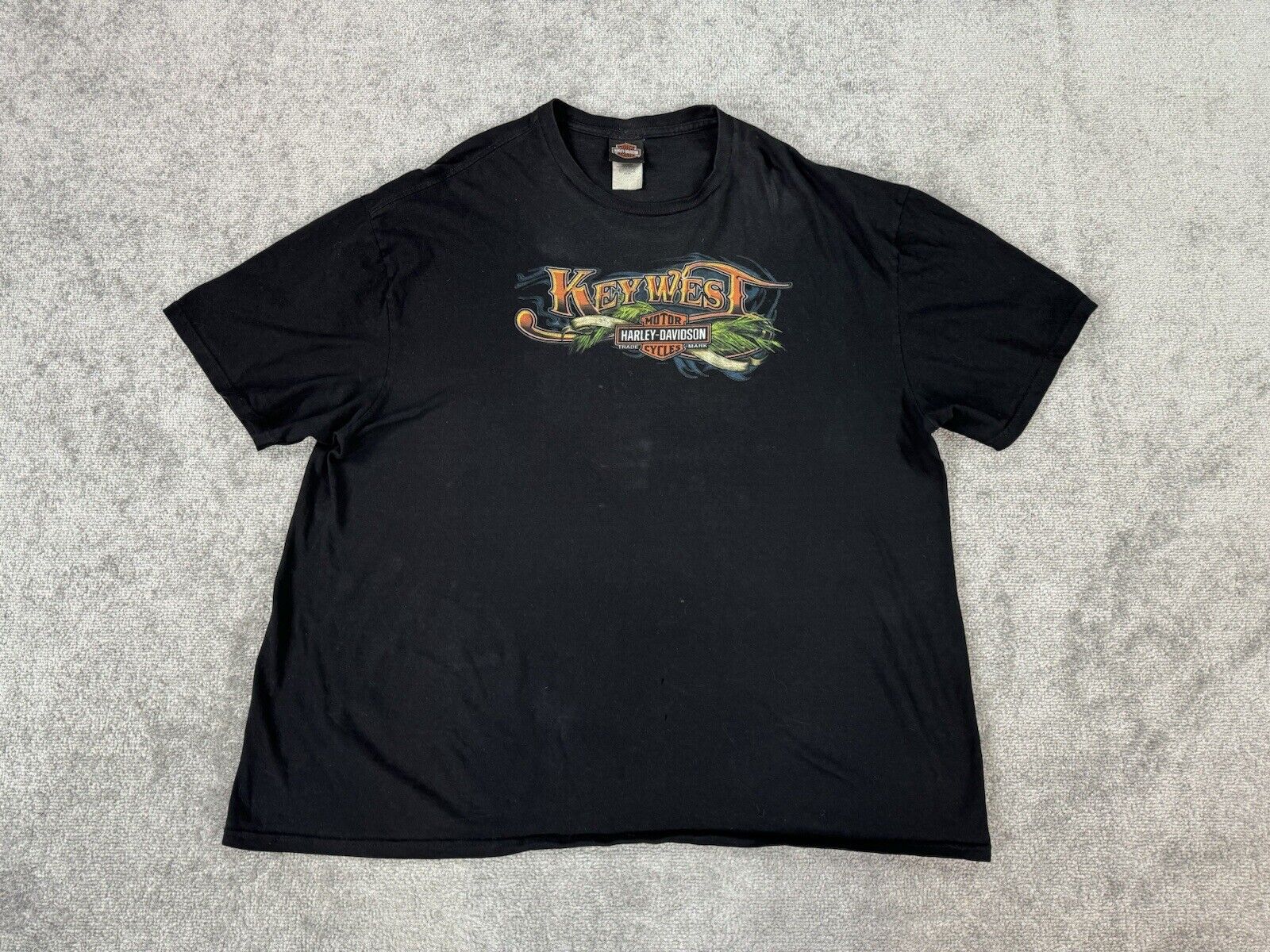 Harley Davidson Shirt Mens 3XL Black Motorcycle Key West FL Graphic Logo