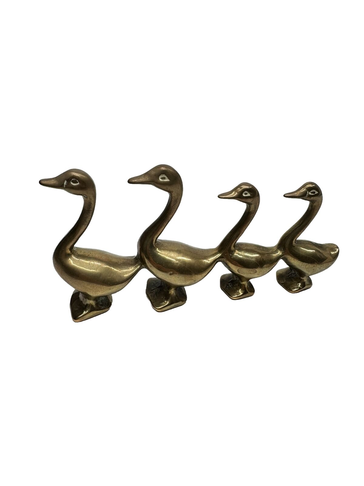 Vintage Brass Geese 4 In A Row B57