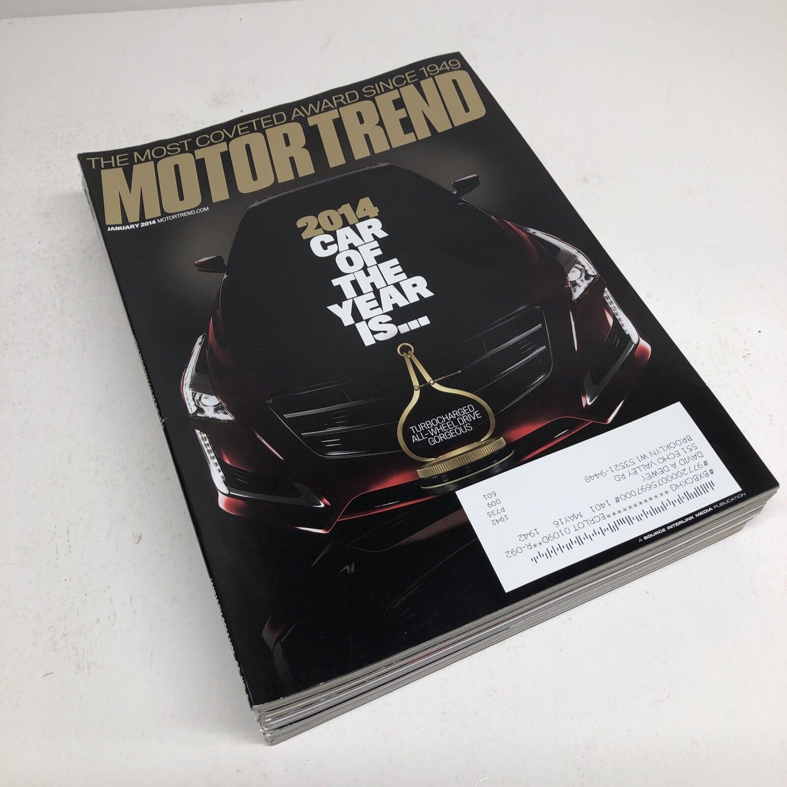 Motor Trend Magazine lot of 12 Issues, Full Year 2014 From Non Smoking Home