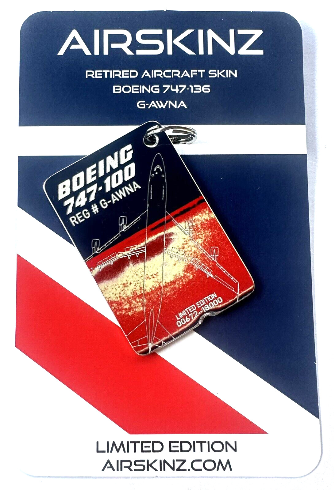 Airskinz B747-100 British Airways RED/BLUE 'Over Sanded' Skin Tag