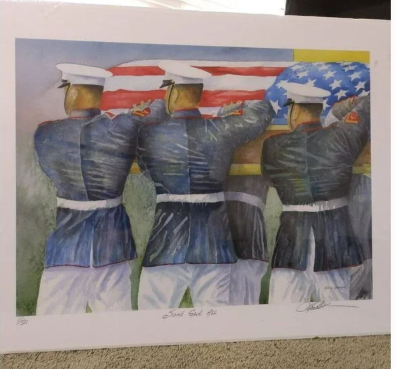 US Marines Corp military art Collectable War memorabilia unframed Keith Grebb
