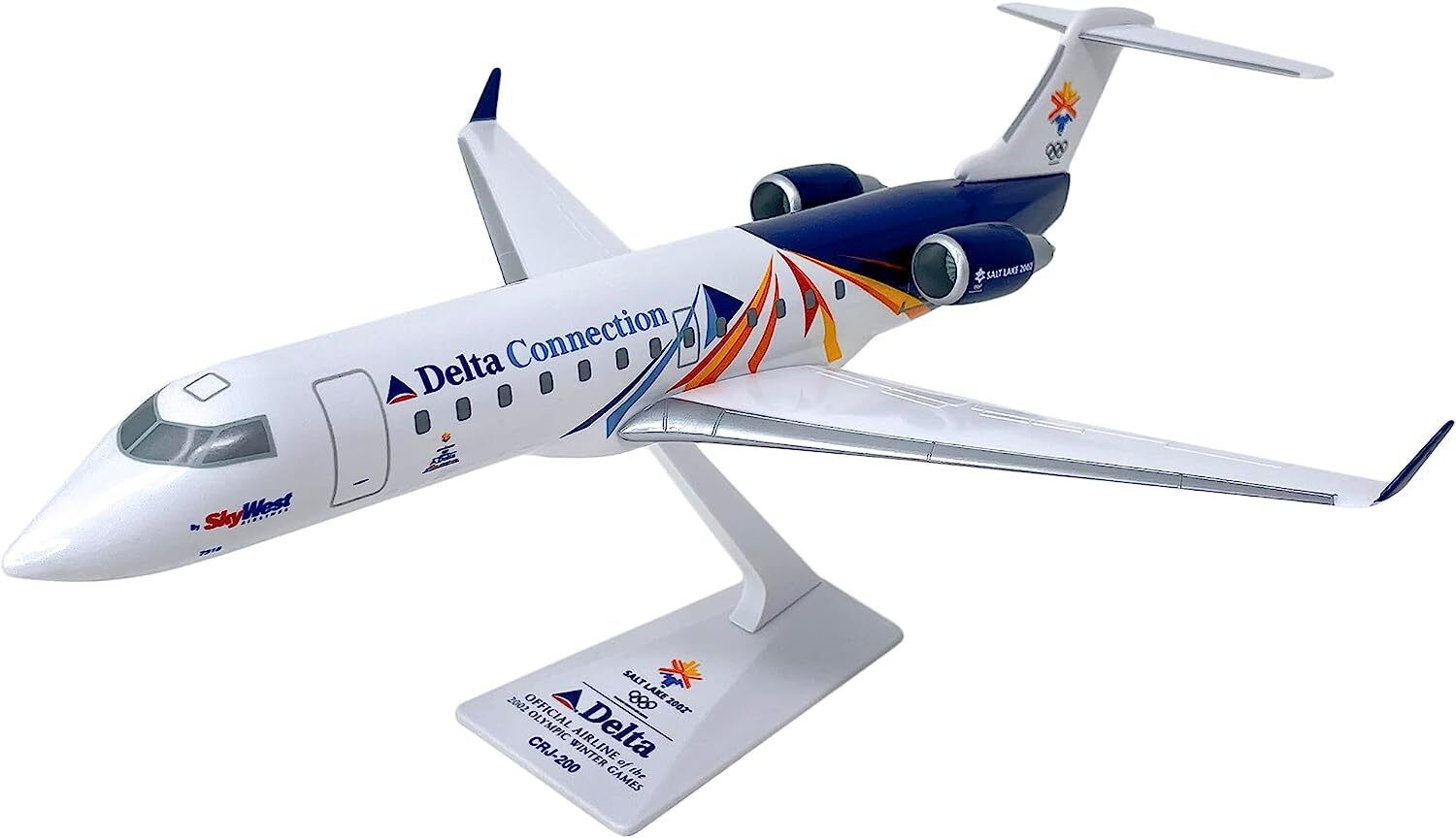 Flight Miniatures Delta Skywest CRJ-200 SLC Olympics Desk 1/100 Model Airplane