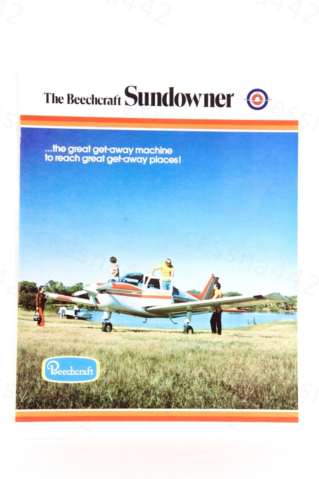 BEECHCRAFT - SUNDOWNER Brochure Vintage 6 Pages USA Gift New Old Stock 1973 Rare