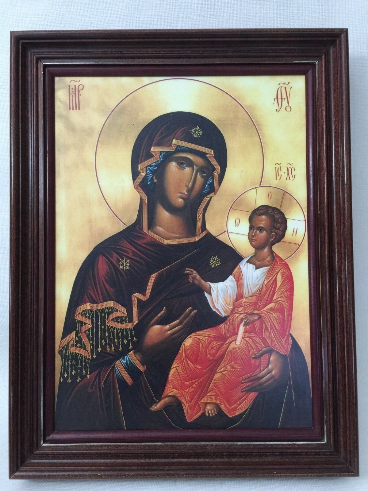 VTG Russian Catholic Iconography, Framed, 9 1/2\