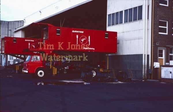 QANTAS Airport Catering Truck Ford D600 Photo Slide 1976 Mascot 35mm 2x2\