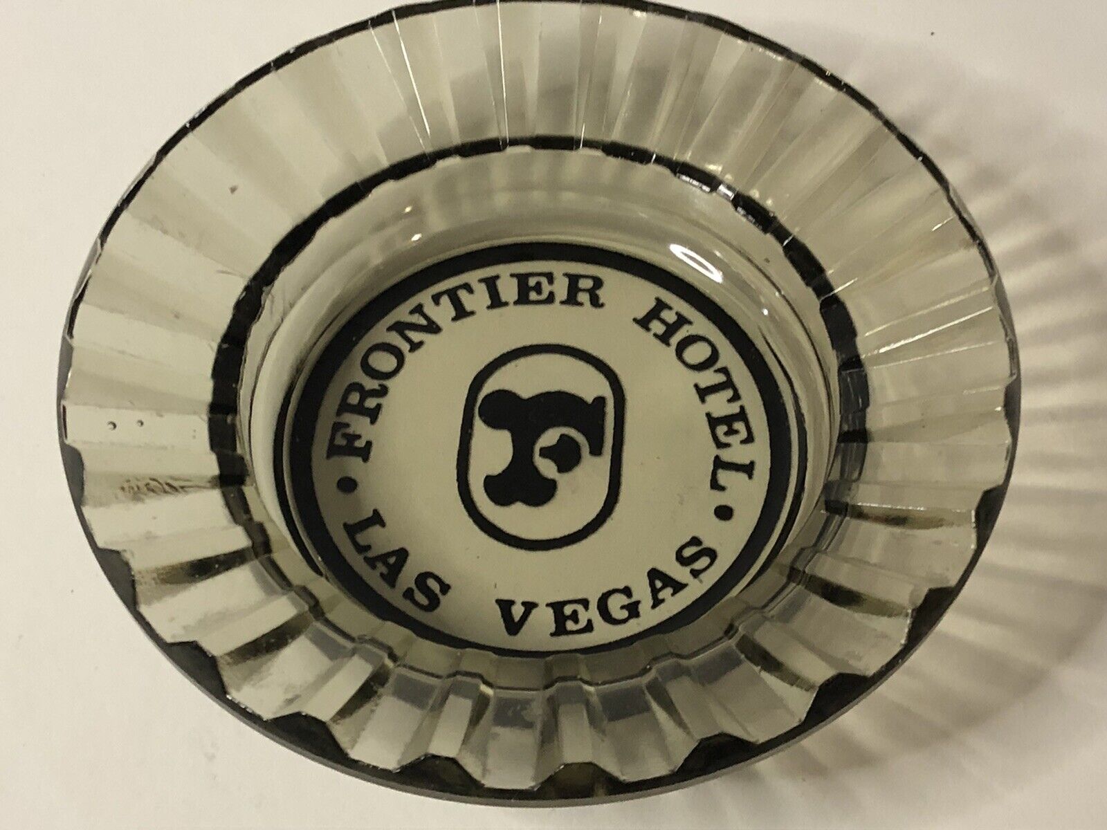 Vintage Frontier Hotel Las Vegas Glass Ashtray