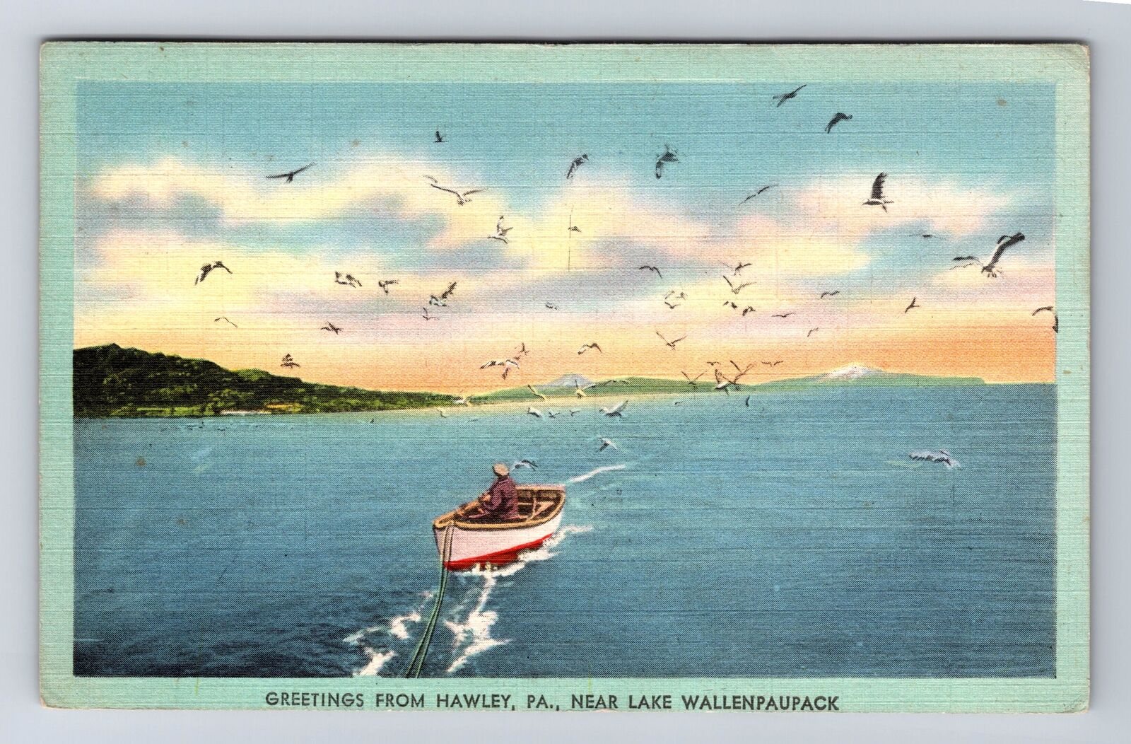 Hawley PA-Pennsylvania, Greetings Lake Wallenpaupack, Vintage c1947 Postcard