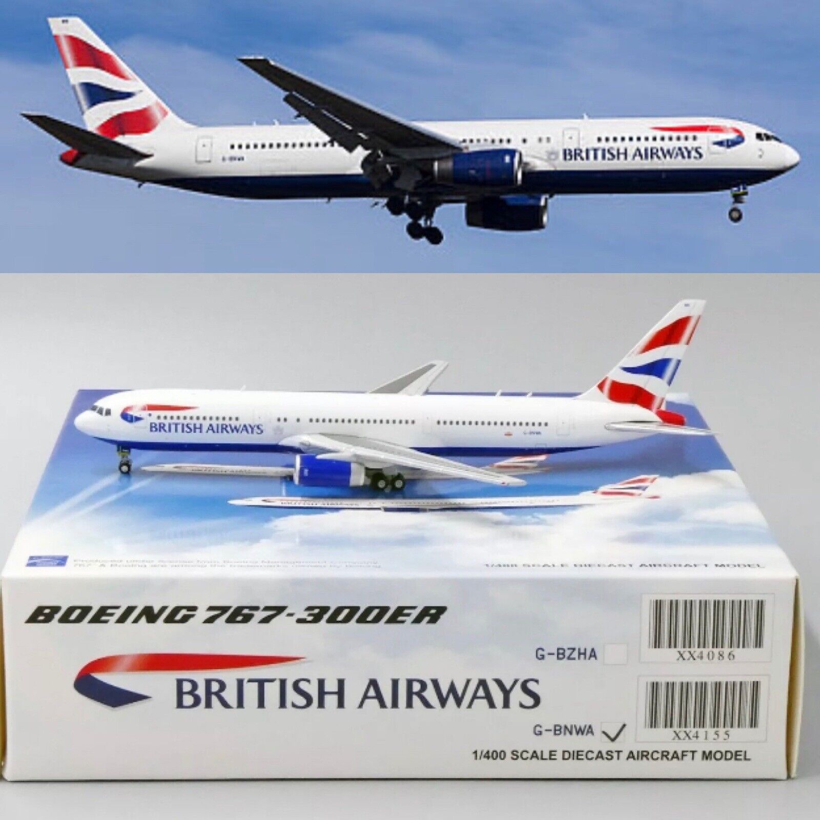 ** SALE ** British Airways B767-300ER Reg: G-BNWA JC Wings 1:400 Diecast  XX4155