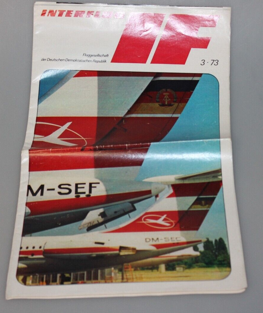 1973 booklet   vintage  airlines TU 134 IL62 magazine Interflug DDR East Germany