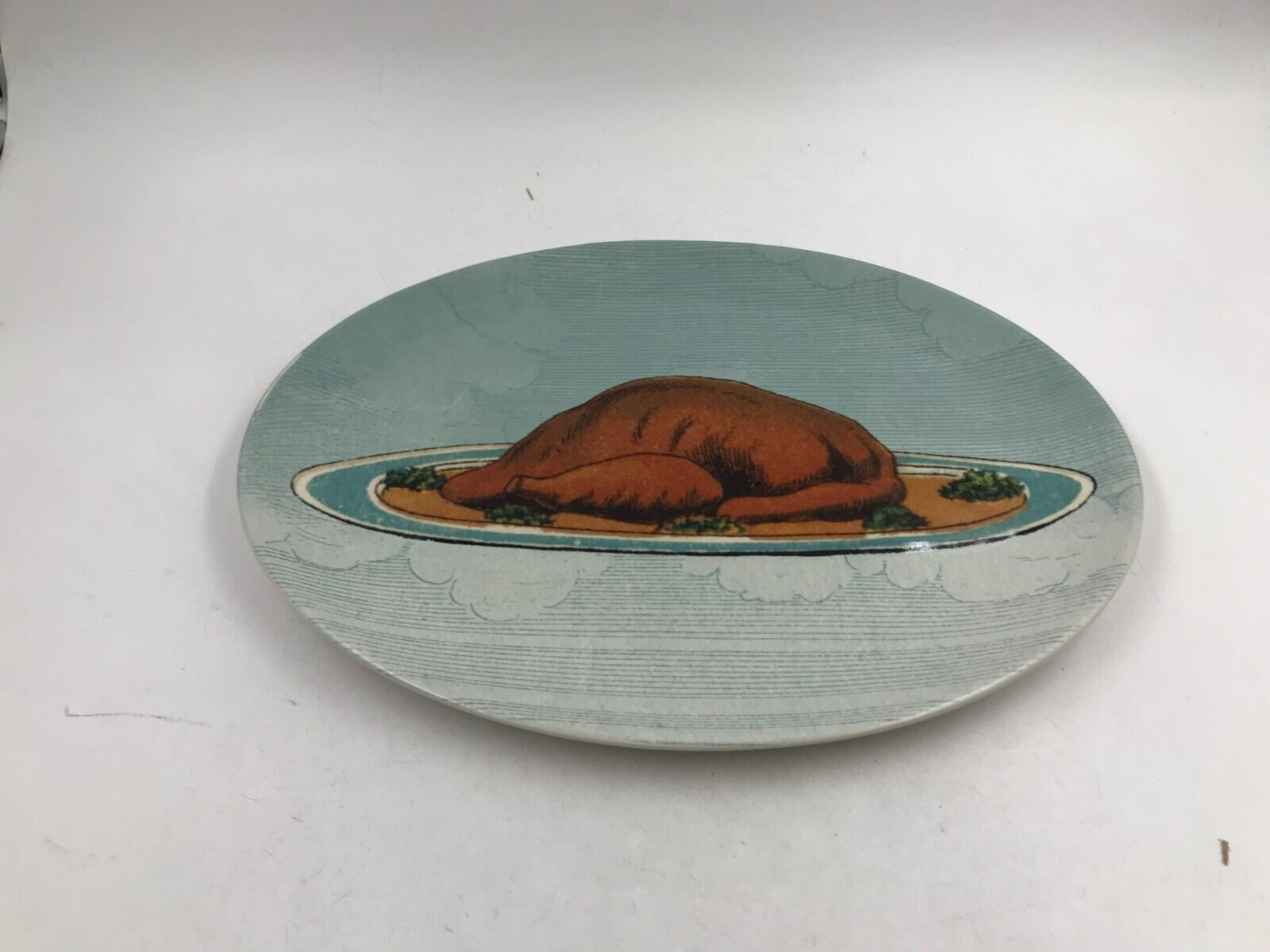 John Derian Stoneware 15in Vintage Turkey Serving Platter AA01B11020