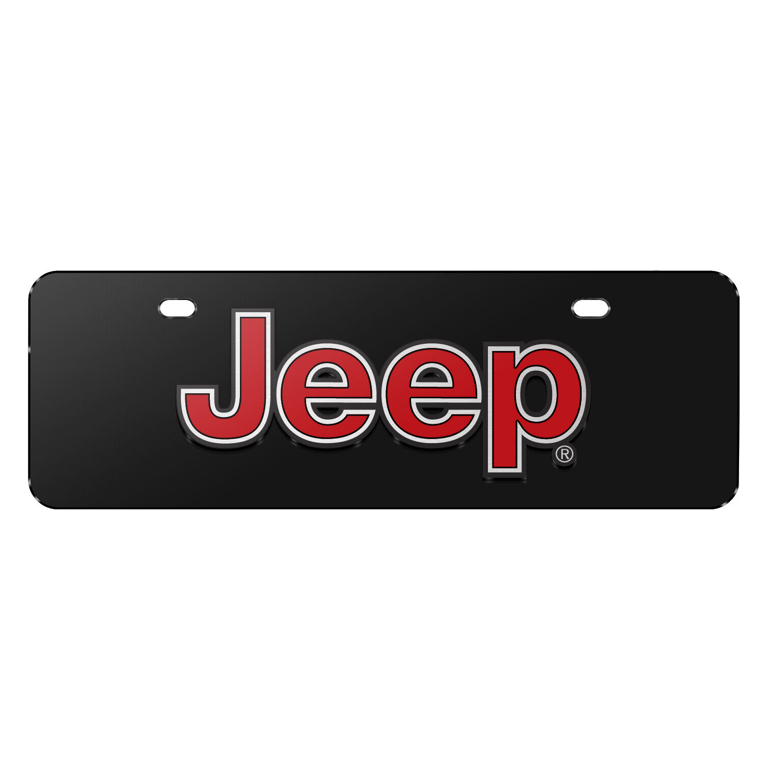 Jeep in Red 3D Logo on Black 12\