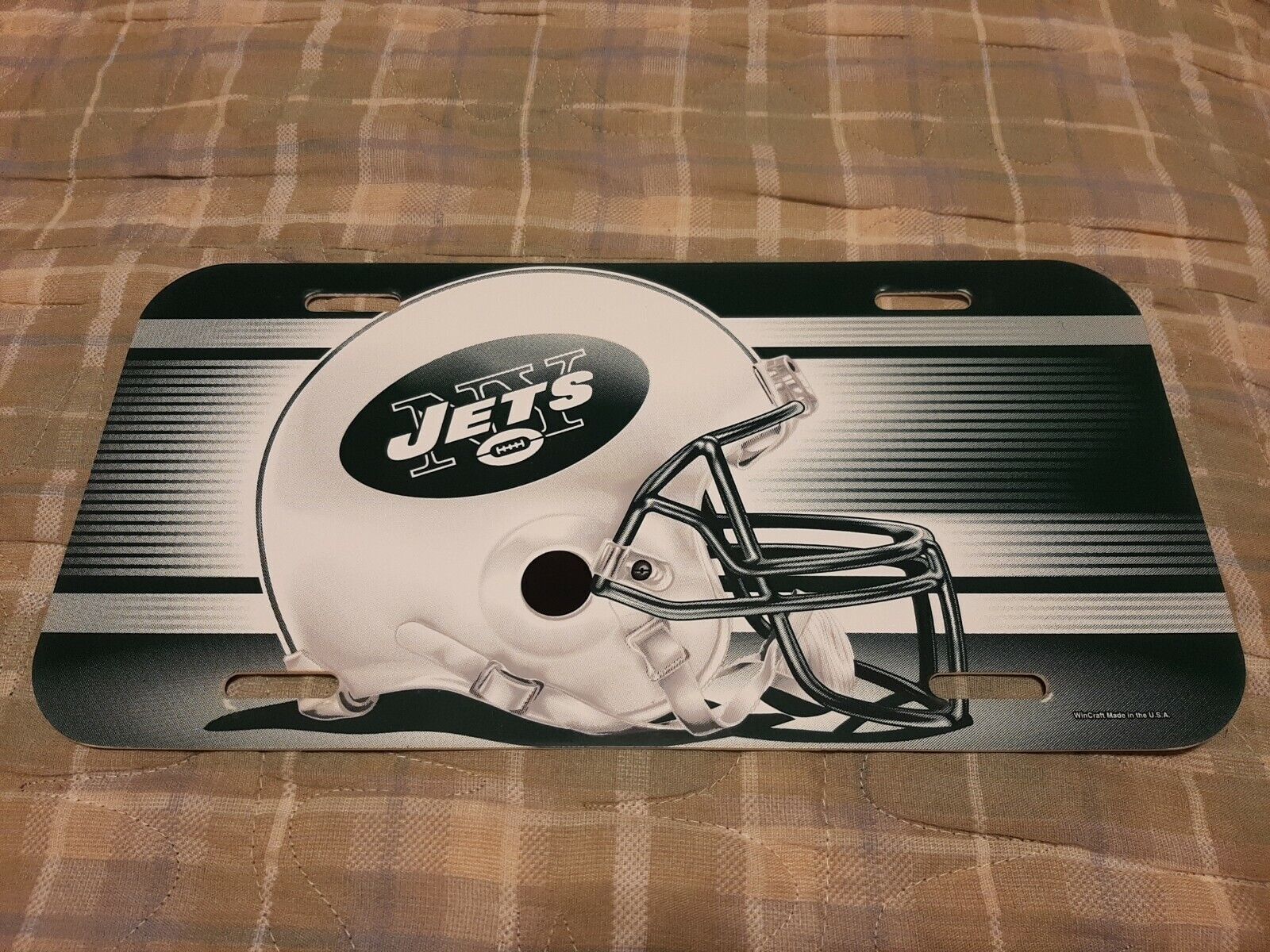 NEW YORK JETS VINTAGE PLASTIC AUTO TAG LICENSE PLATE (NOT PERFECT) 