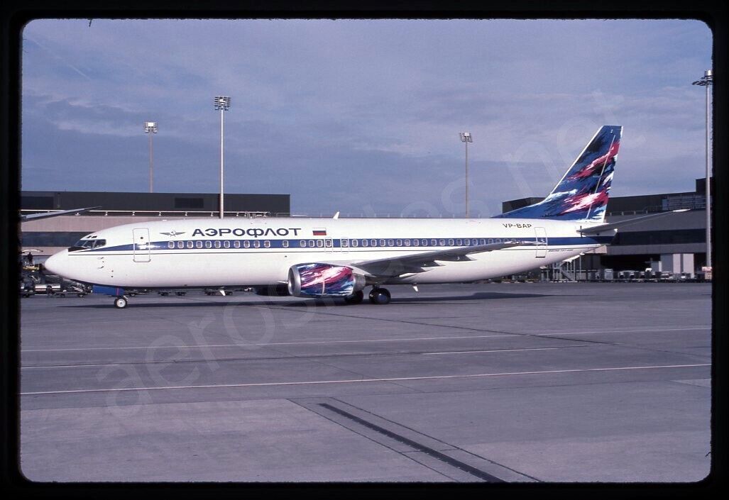 Aeroflot Boeing 737-400 VP-BAP Jan 99 Kodachrome Slide/Dia A17