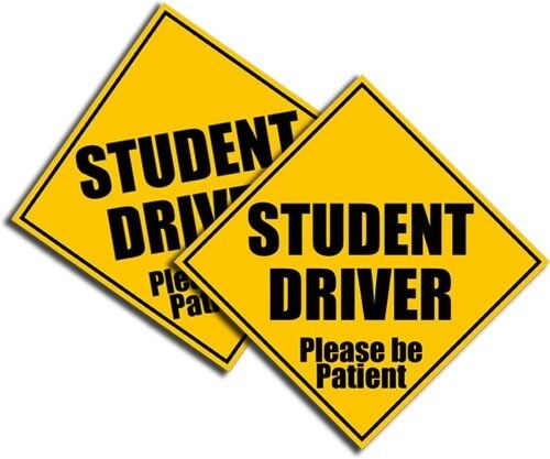 Student Driver Sticker-Bright Yellow-Safety Decal School Teen Driver 4\
