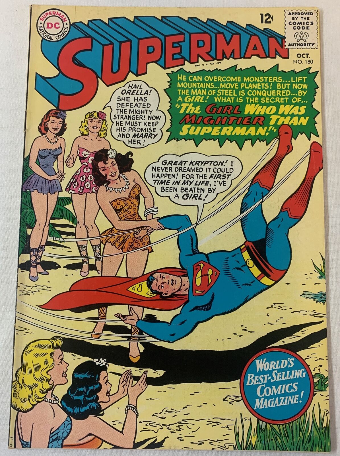 1965 DC Comics SUPERMAN #180 ~ higher end of mid-grade