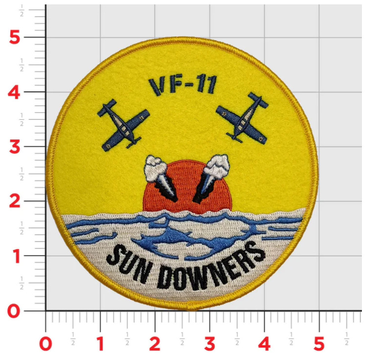 NAVY VF-111 SUNDOWNERS SQUADRON EMBROIDERED VF-11 PATCH