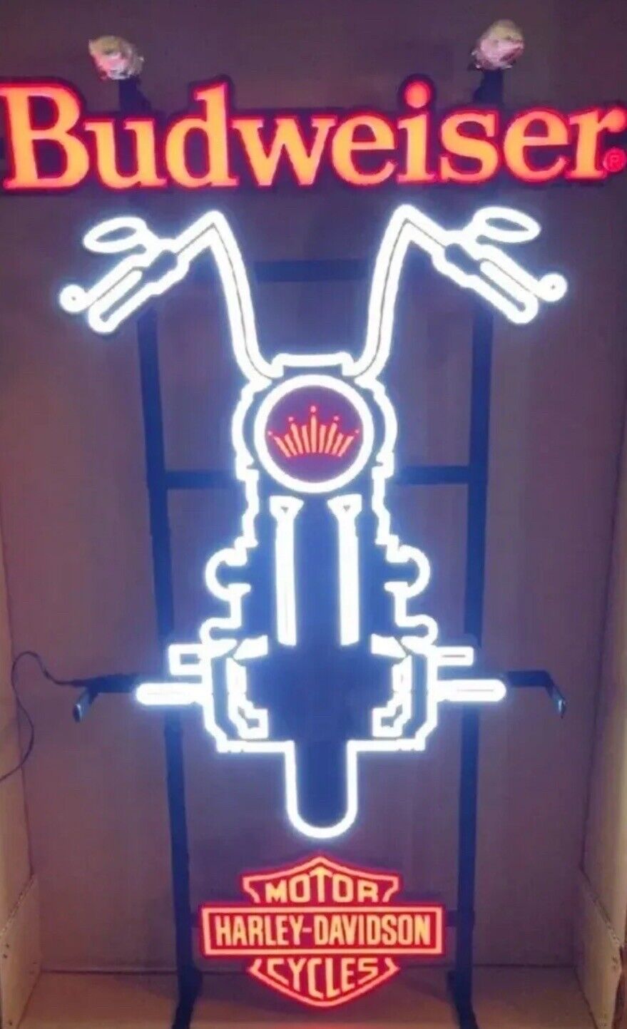 OFFICIAL BUDWEISER HARLEY DAVIDSON MOTORCYCLE LED SIGN NEW IN THE BOX