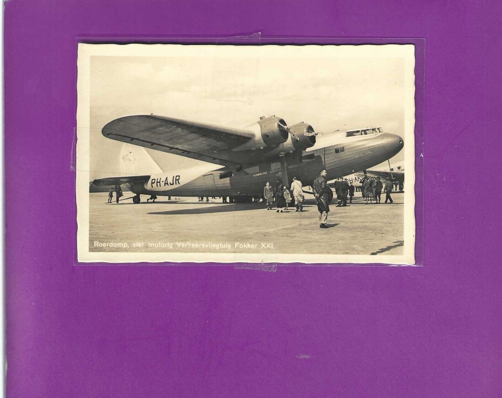 KLM Airlines Fokker F-XXII    real photo   postcard 