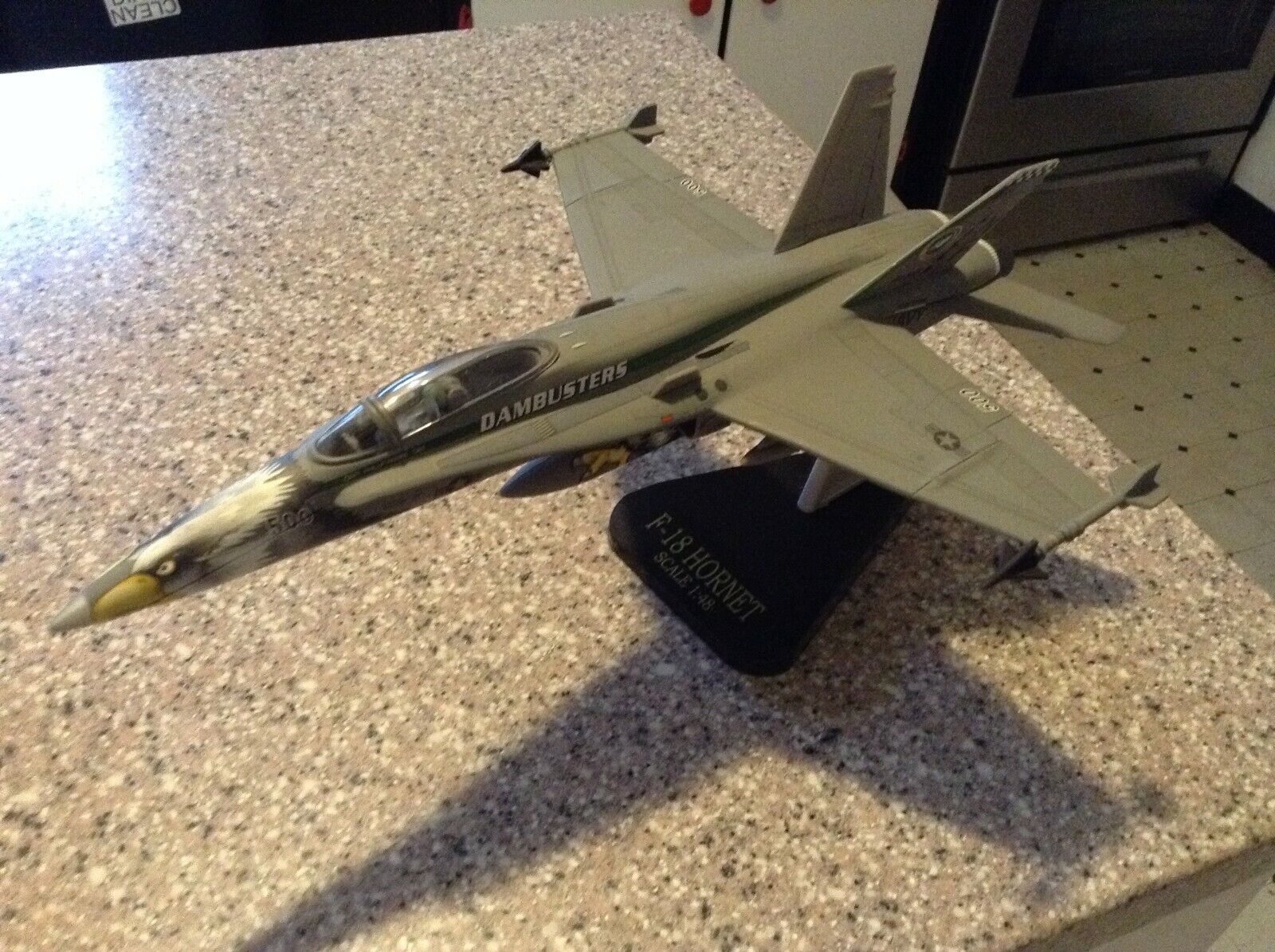 F-18 Hornet metal 1:48 on stand  Exc Condition