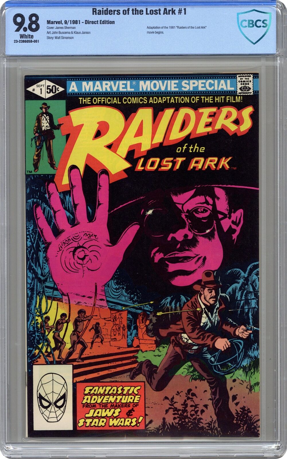 Raiders of the Lost Ark Movie #1 CBCS 9.8 1981 23-238605B-001