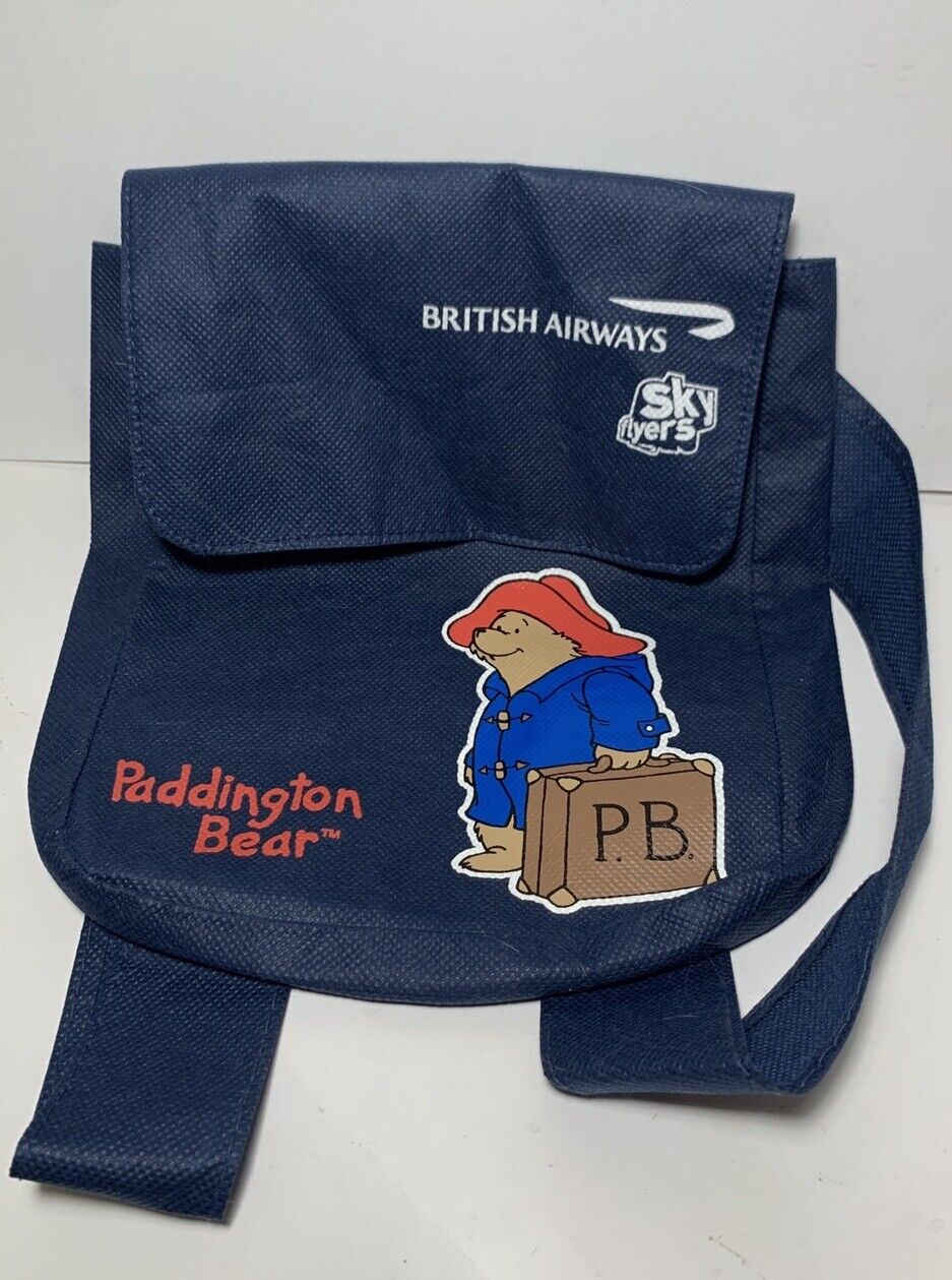 New 2008 British Airways Sky Flyers Paddington Bear Activity Backpack Crayons