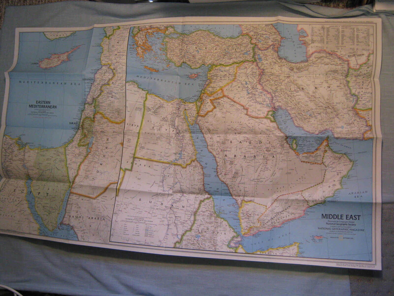 MIDDLE EAST MAP + EARLY CIVILIZATIONS HISTORY National Geographic September 1978