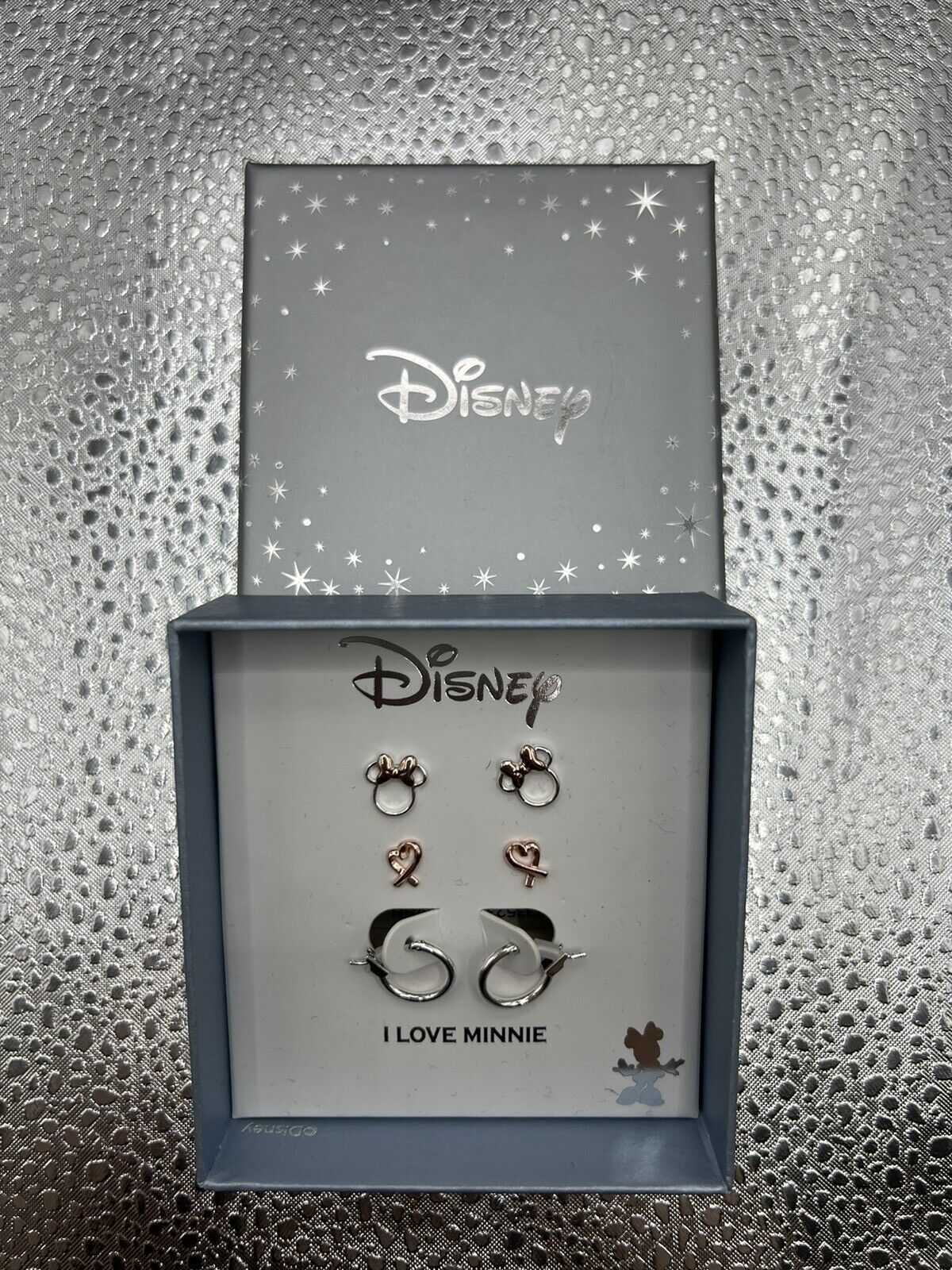 DISNEY Silver Plated  MINNIE MOUSE 3 Pair EARRING Set \