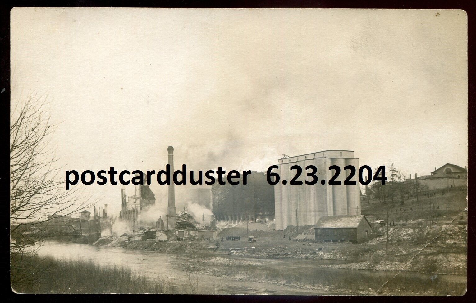 PETERBOROUGH Ontario 1916 Quaker Oats Factory Fire. Real Photo Postcard