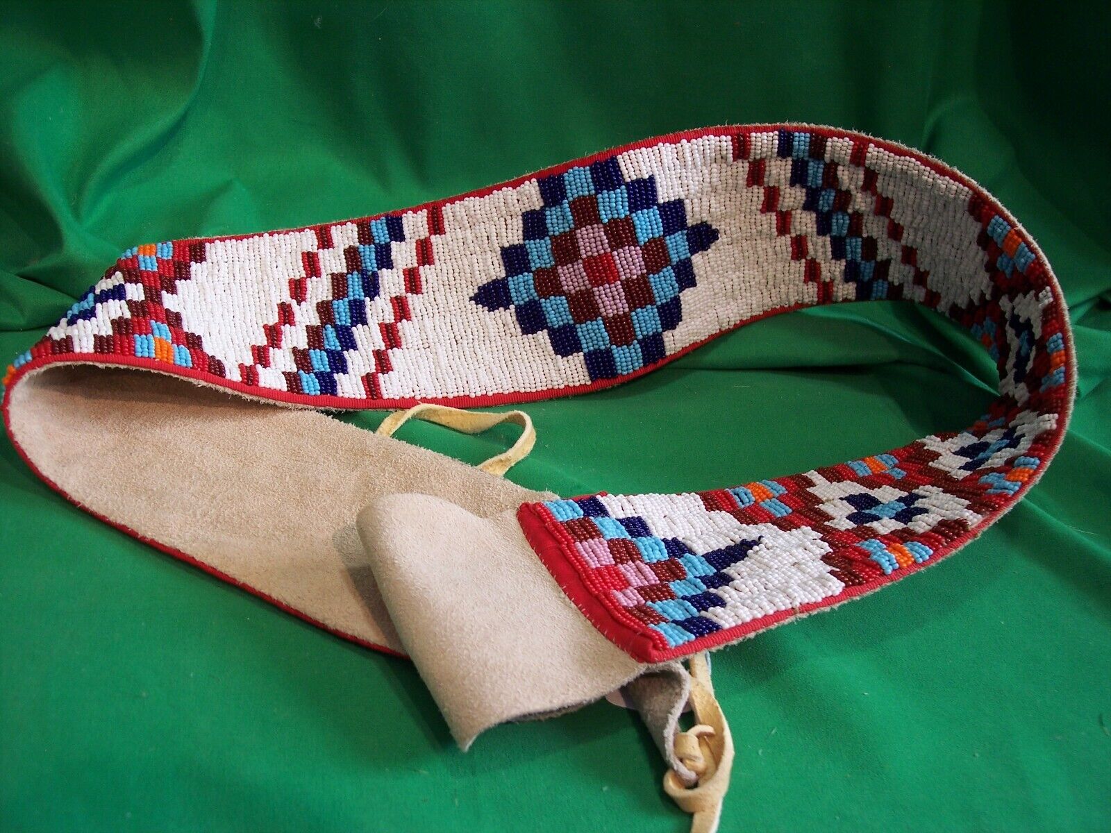 Sioux Vintage Beaded Lane Stitched Dance Belt - Superb Condition