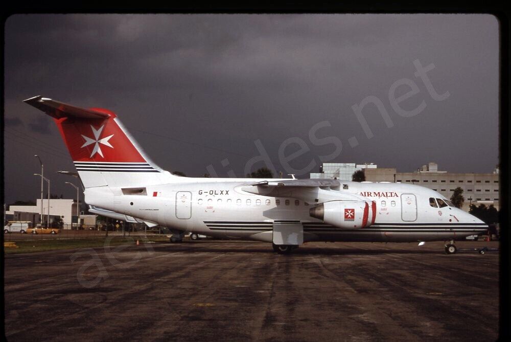 Air Malta Avro RJ70 G-OLXX No Date Kodachrome Slide/Dia A16