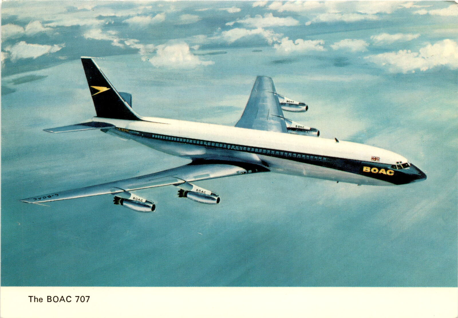 BOAC, British Overseas Airways Corporation, Boeing 707, VC10, 747 Postcard