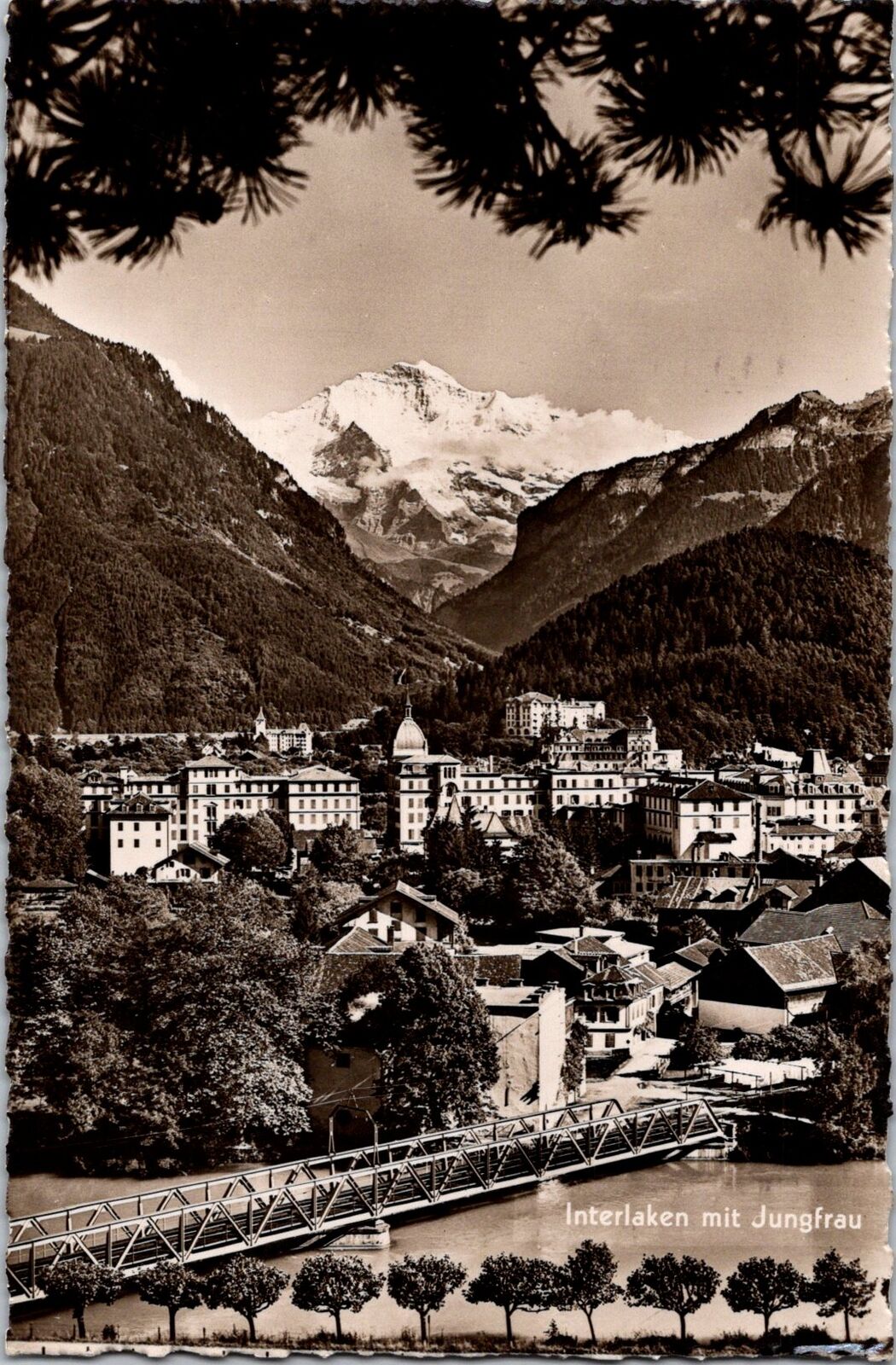 Vintage PPC 1937 - Interlaken with Jungfrau - F42944