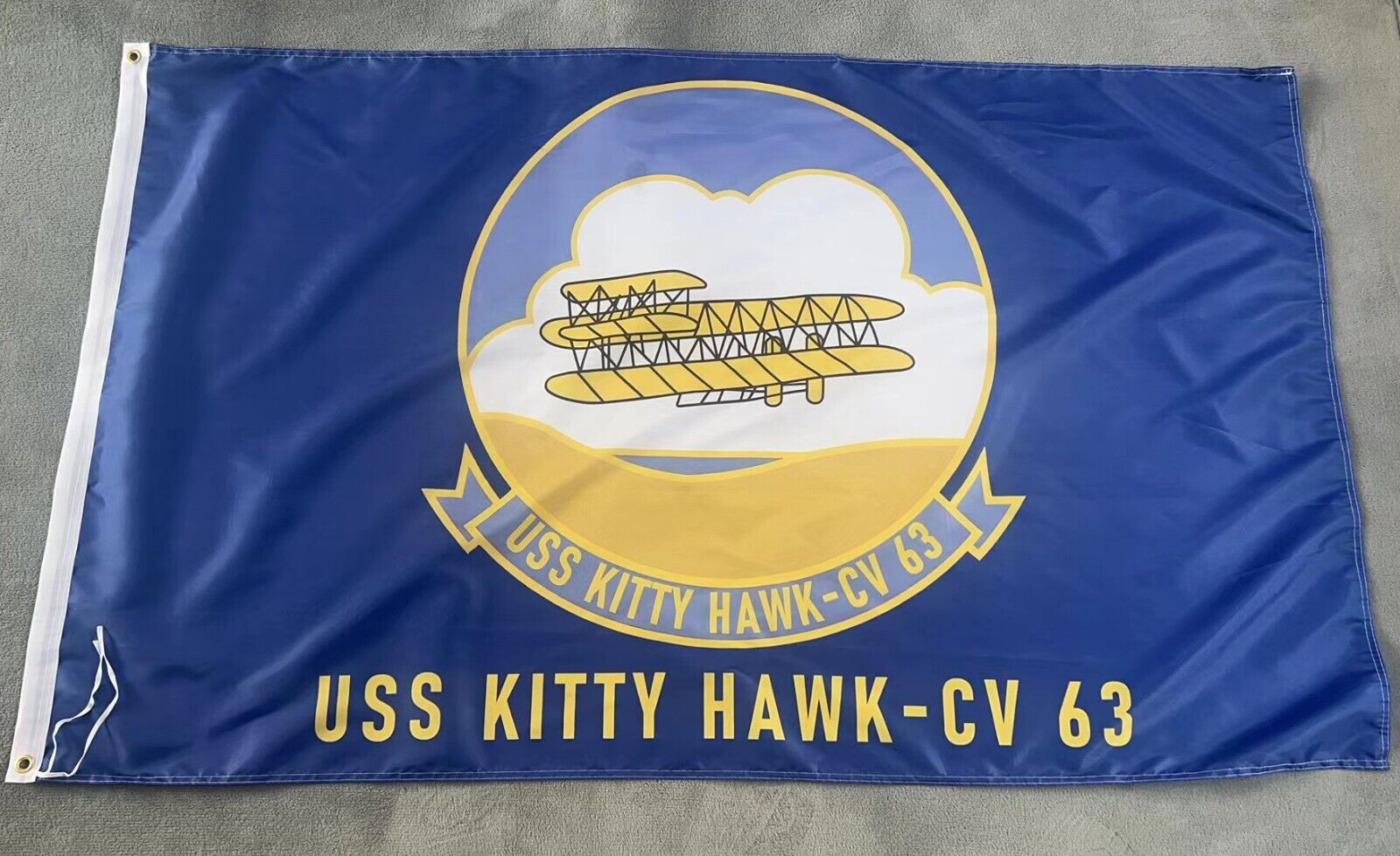 USN U.S.S. Kitty Hawk  CV-63 3x5 ft Single-Sided Flag Banner