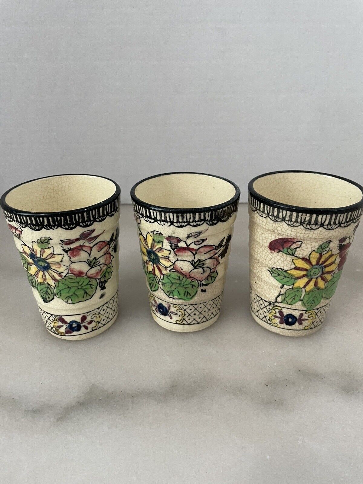 3 Vintage Japenese Sake Tea Cups 4”