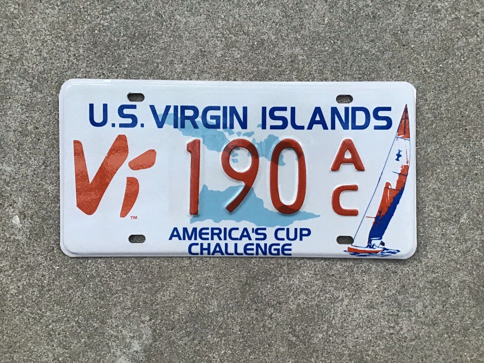 1997 - U.S. VIRGIN ISLANDS - AMERICA\'S CUP CHALLENGE - LICENSE PLATE - NEW