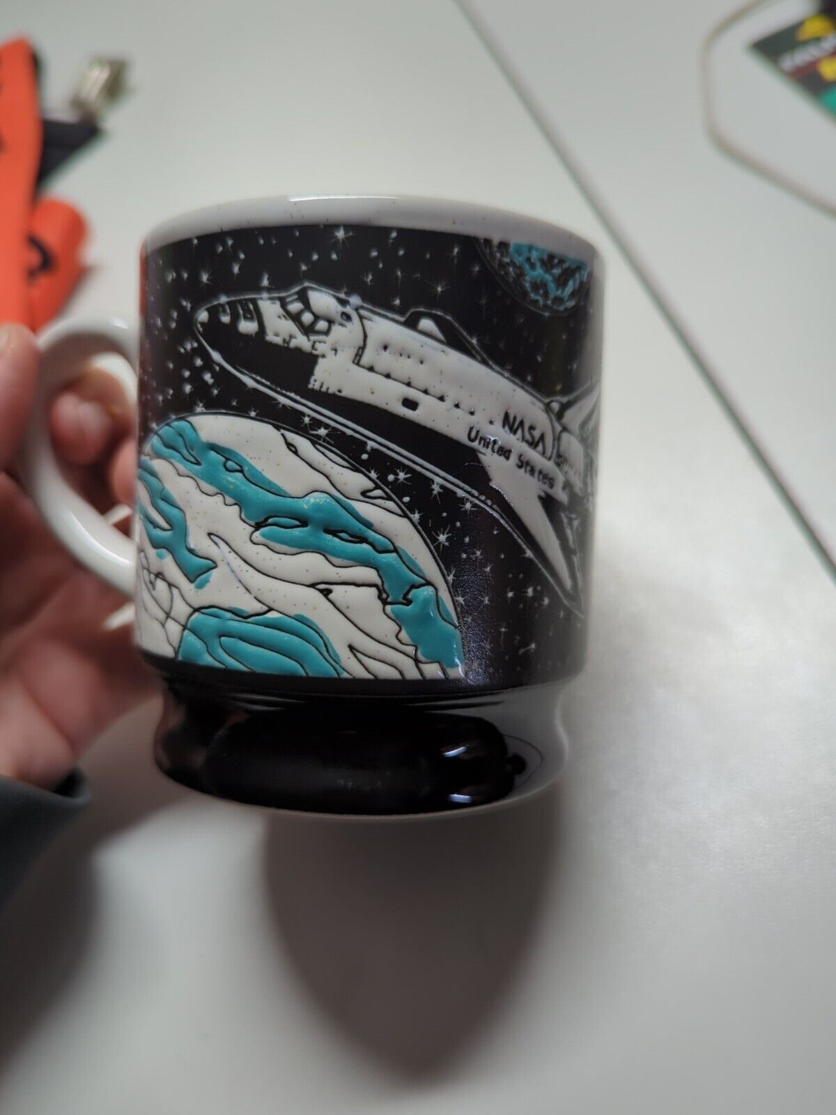 Vtg Kennedy Space Center Florida Space Shuttle NASA Coffee Mug Souvenir Cup (F