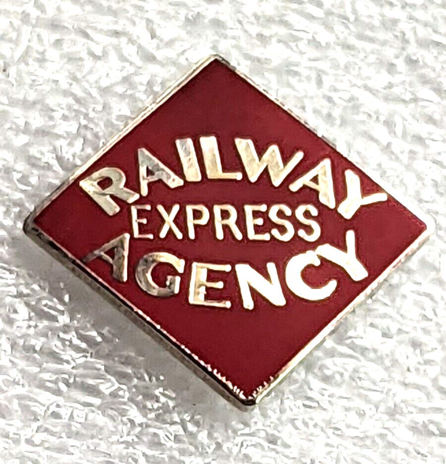 Railway Express Agency Hat Badge/Pin - REA Railroad- Red, 7/8\