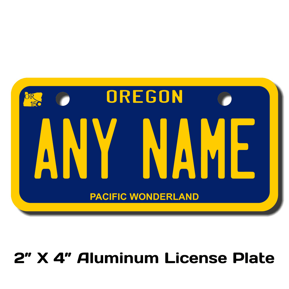 Personalized Oregon License Plate for Bicycles, Kid's Bikes & Cars Ver 2