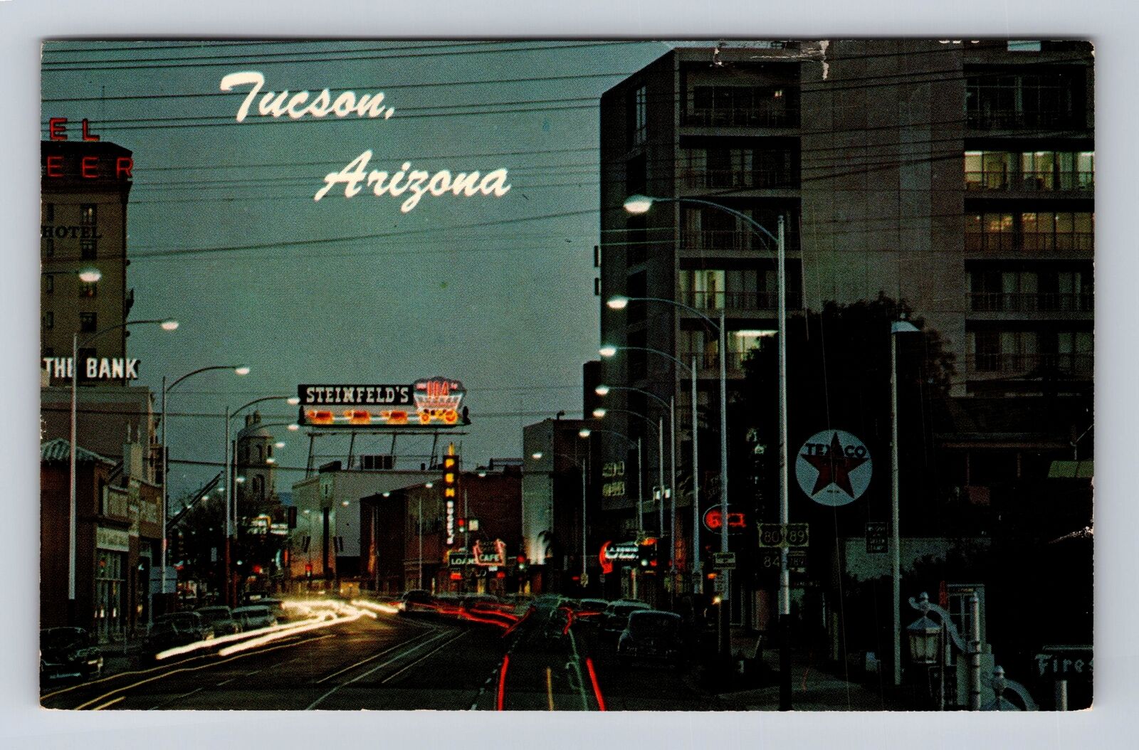 Tucson AZ-Arizona, Downtown, Advertisement, Antique, Vintage c1963 Postcard