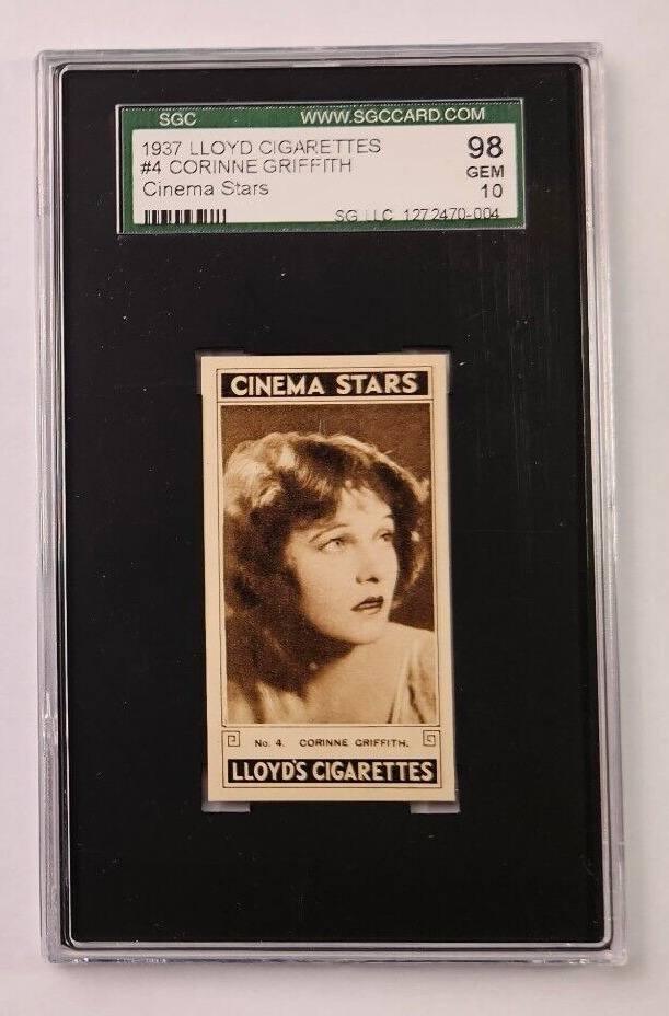 1937 Lloyd Cigarettes Cinema Stars #4 CORINNE GRIFFITH SGC 10 GEM