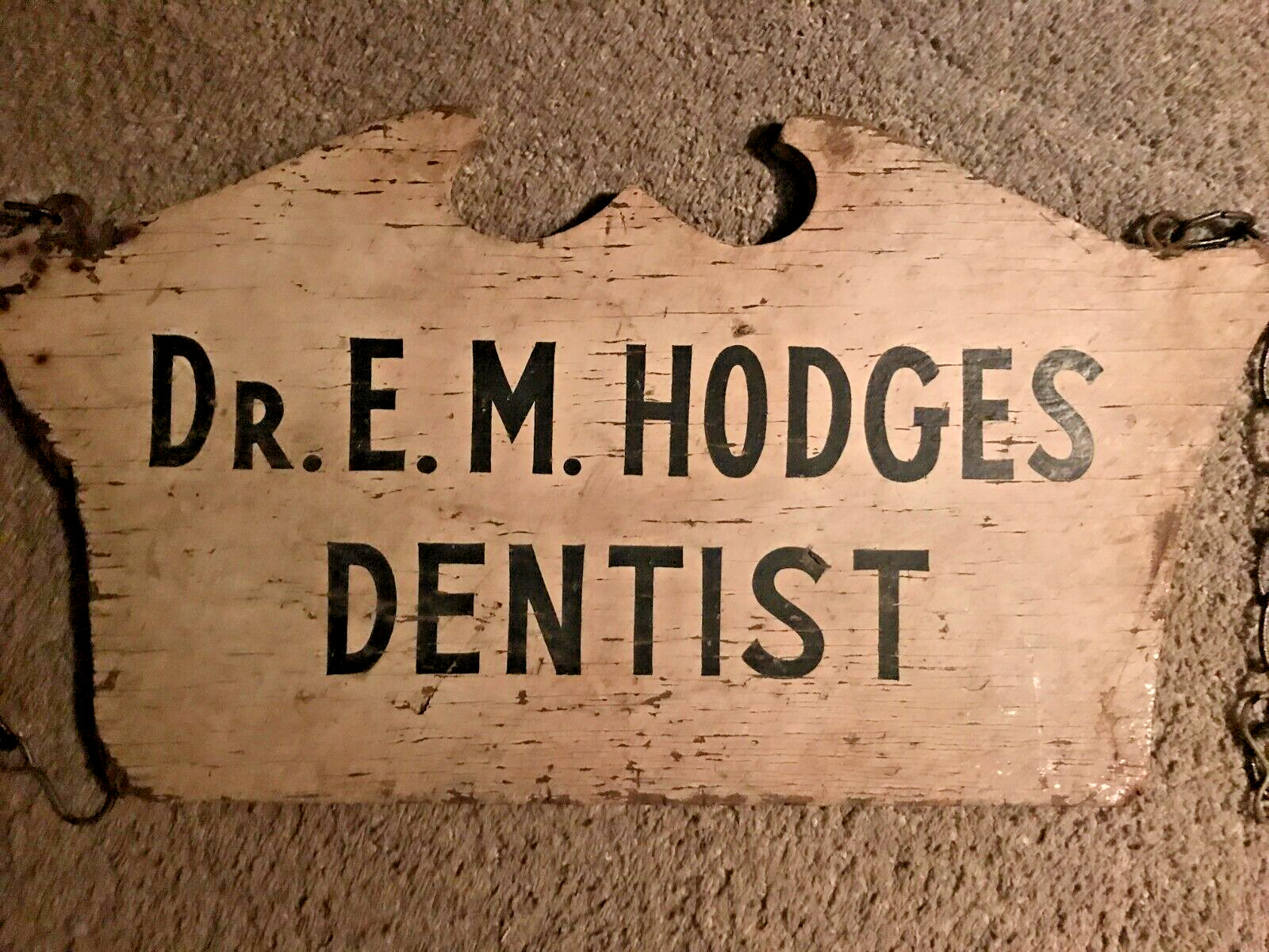 Antique Early 1900's Wood Trade Sign Double Sided / Dentist Doctor