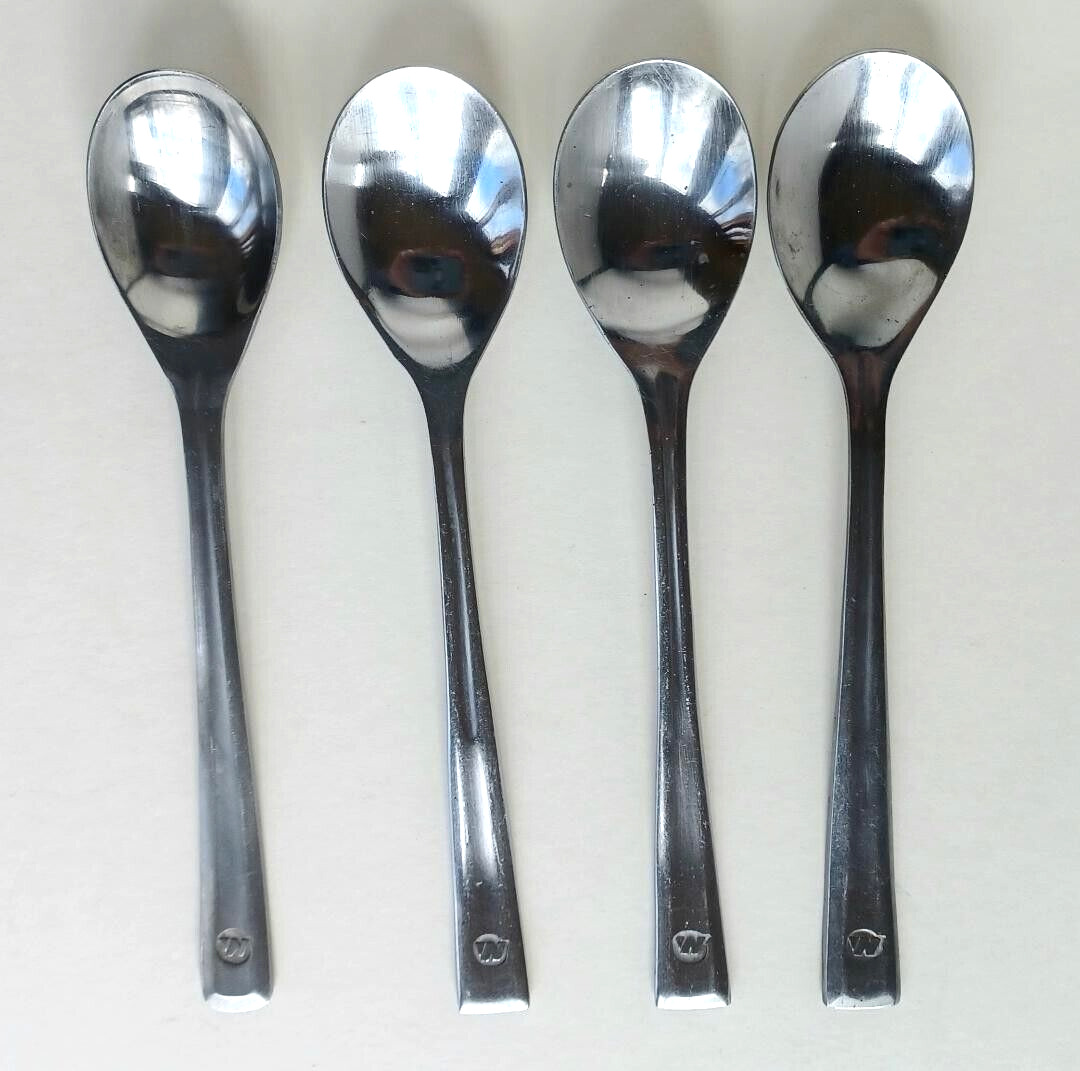Northwest Airlines SPOON FIRST CLASS SERVICE Lot of 4 NWA VTG Stainless Flatware