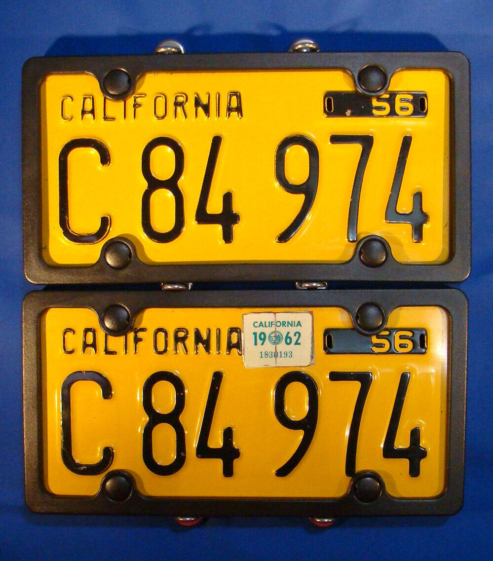 1956 California Matching Commercial License Plates “C 84 974\