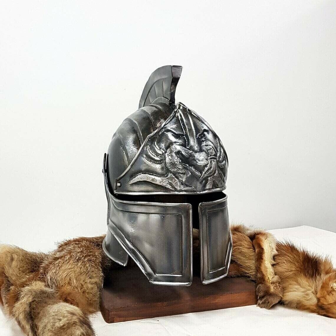 Blackened 18 Gauge Steel Medieval Legionnaire Fantasy Helmet Halloween Gift 