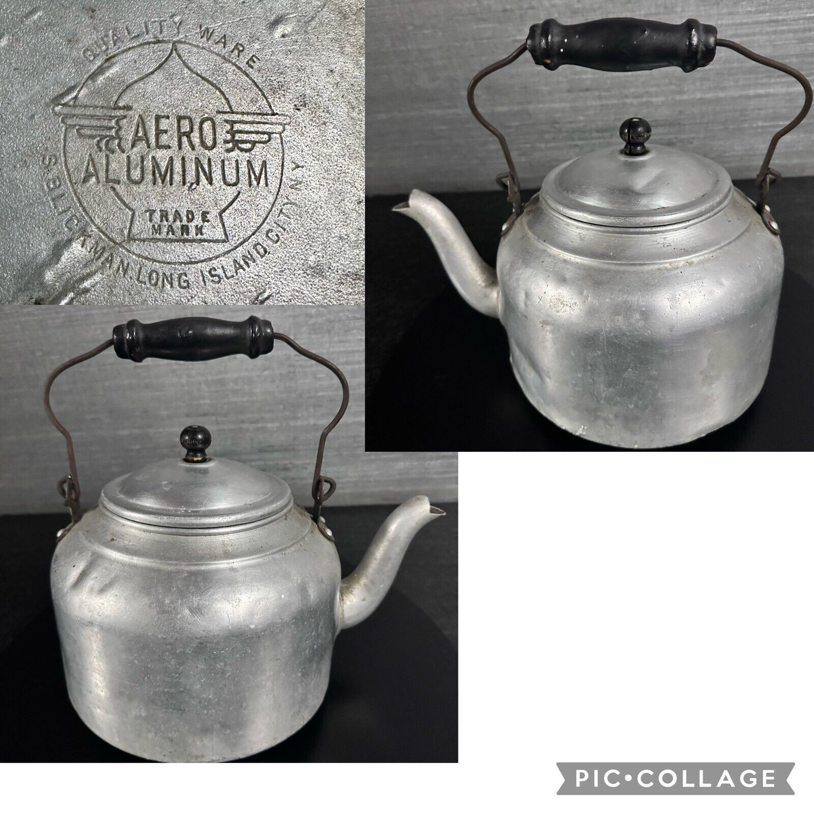 Vintage Aero Aluminum 1 Gallon Teapot by S. Blickman Long Island City, New York
