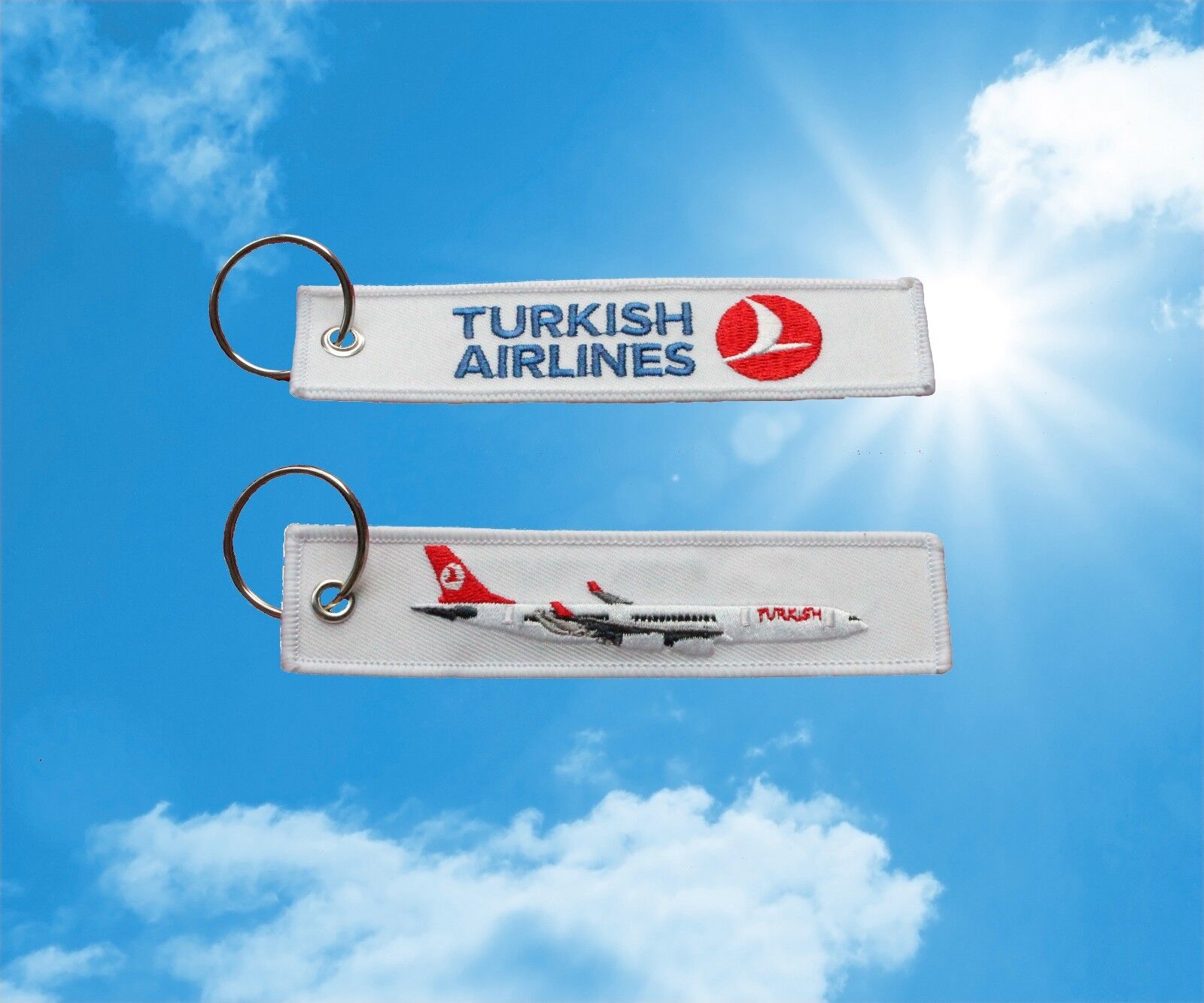 Turkish Airlines Airbus A340 keychain keyring key tag