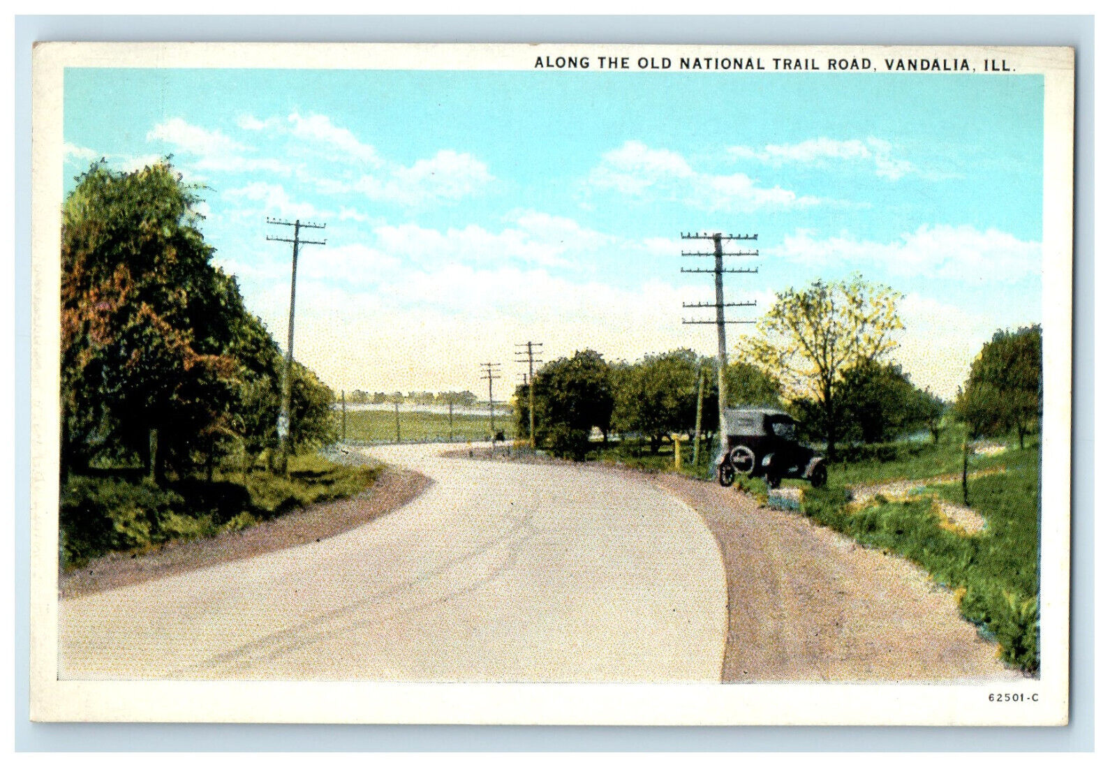 c1915 Along The Old National Trail Road Vandalia Illinois IL Unposted Postcard