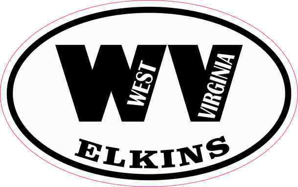 4in x 2.5in Oval WV Elkins Sticker Car Truck Vehicle Bumper Decal