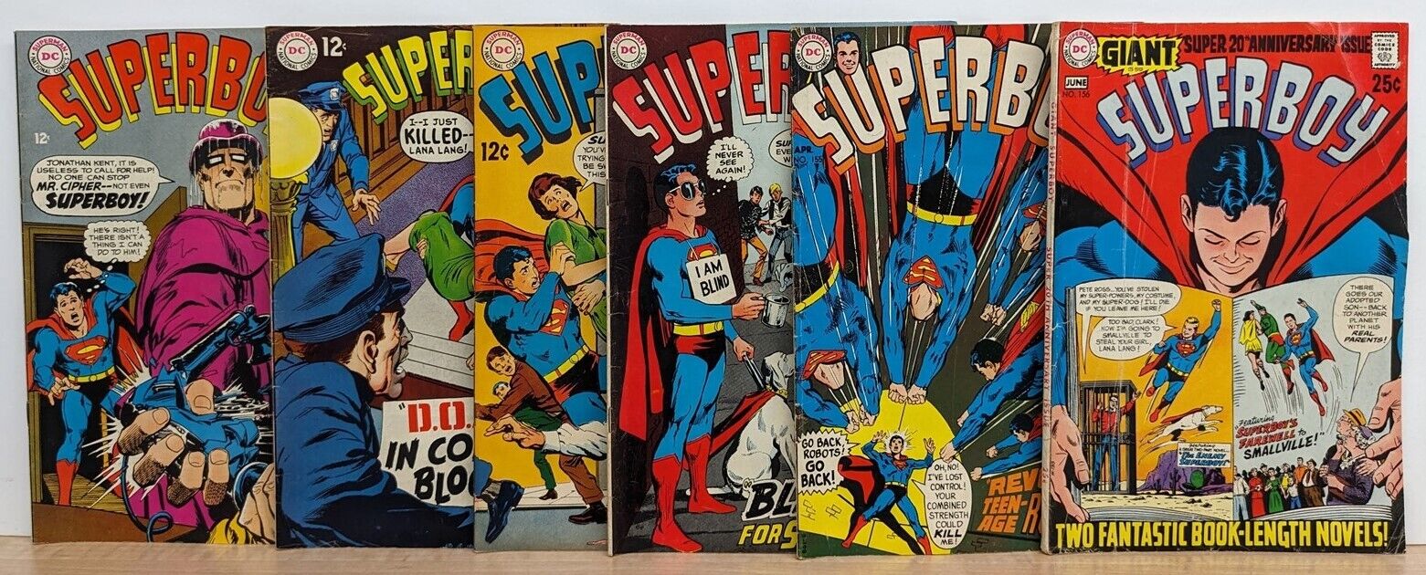 SUPERBOY 150 151 153 154 155 156 Lot 1968-69 80 Page Giant G59 Silver Age DC